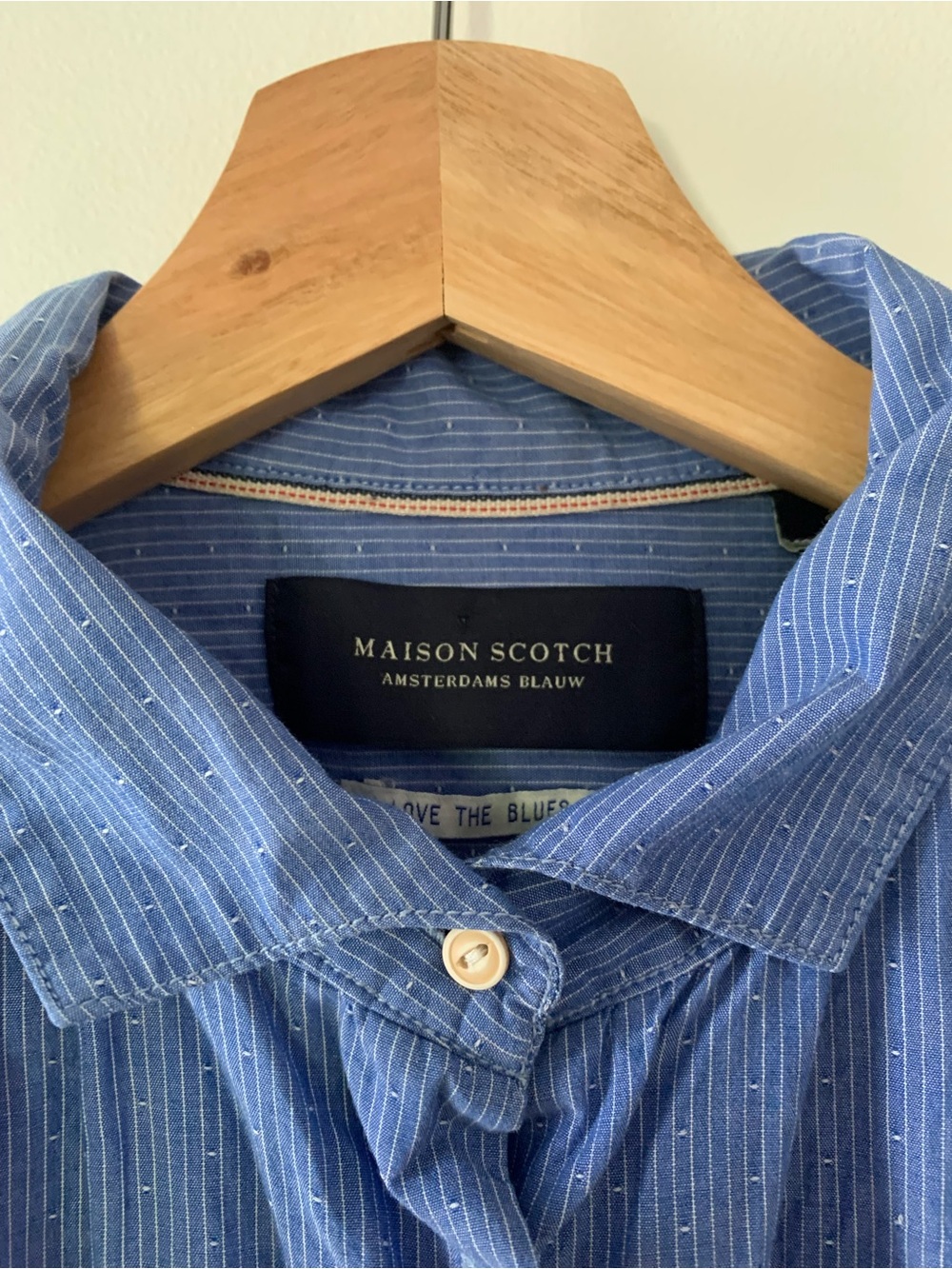 Scotch & Soda Blue Pinstripe woman's Shirt